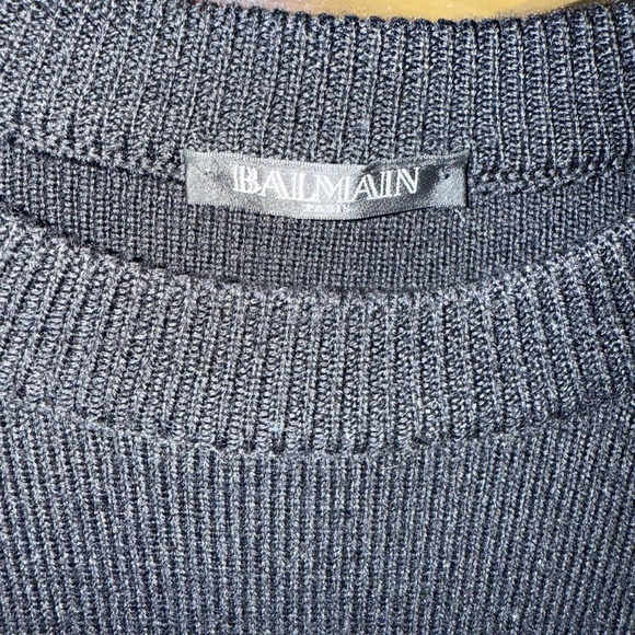 Balmain Striped Sweater with Metallic Buttons L - Picture 3 of 7